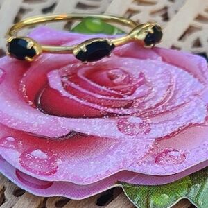 Elegant Gold and Black Women's Ring Us Size 7